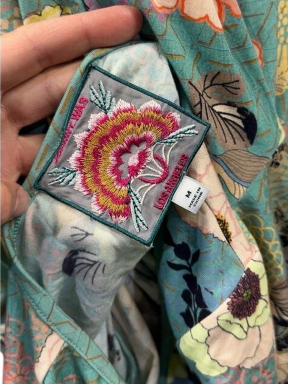 Johnny Was Millay Swing Dress Bamboo Mint Floral size M - Picture 6 of 6